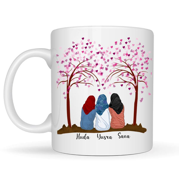 hijabi best friends sisters personalized mug