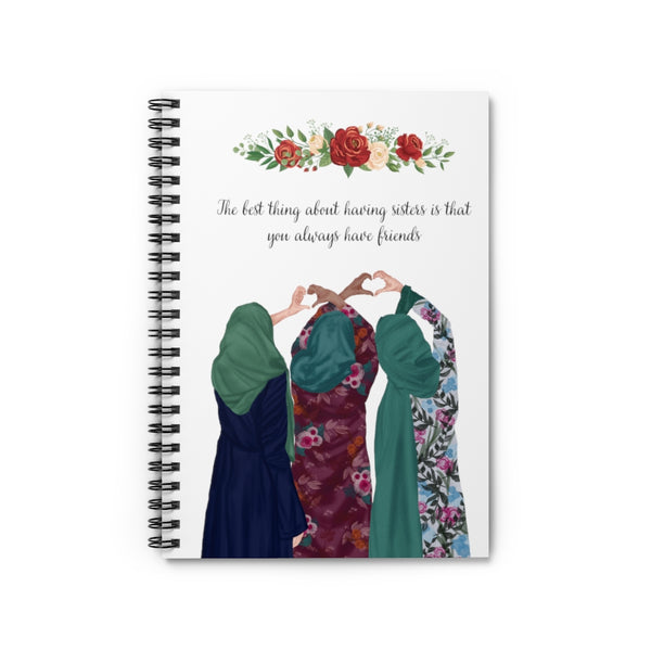 Hijabi Sisters - Spiral Notebook