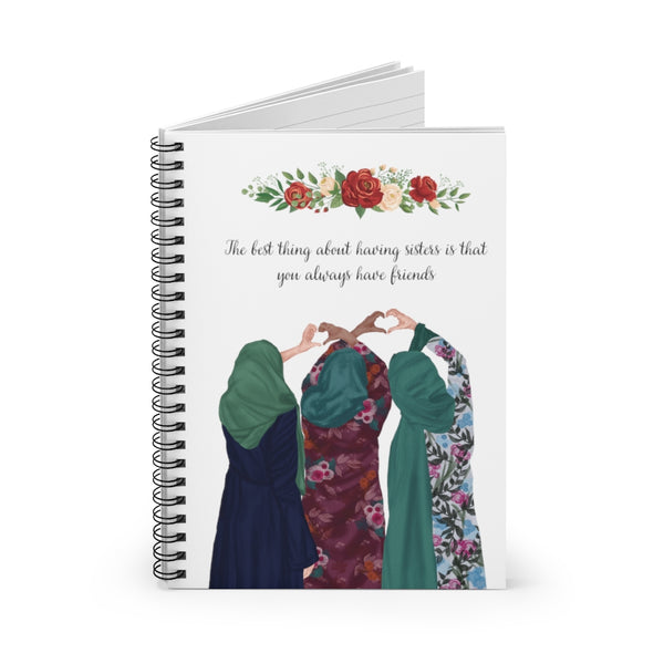 Hijabi Sisters - Spiral Notebook
