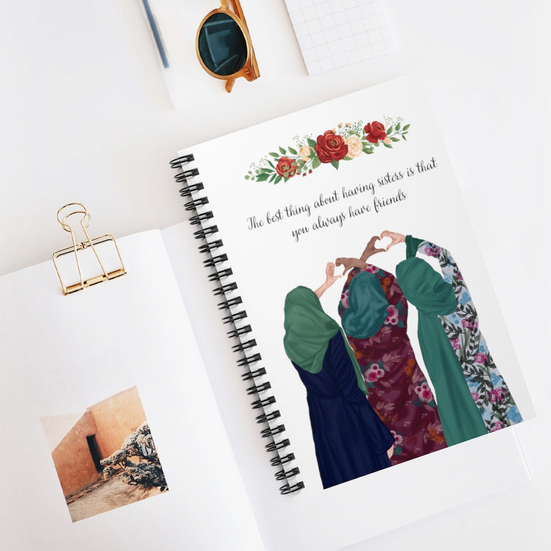 Hijabi Sisters - Spiral Notebook