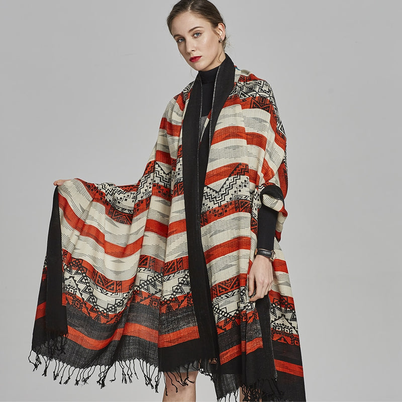 Aztec Awning Woollen Shawl