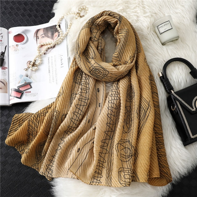 Crinkle Printed Scarf