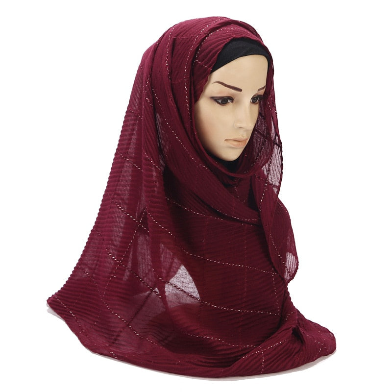 Plaid Crinkle Hijab